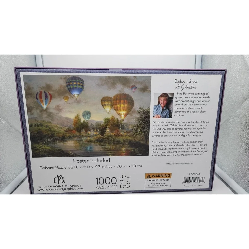 Jigsaw Puzzle-Balloon‎ Glow w/Poster (1000 Piece Soft Touch)